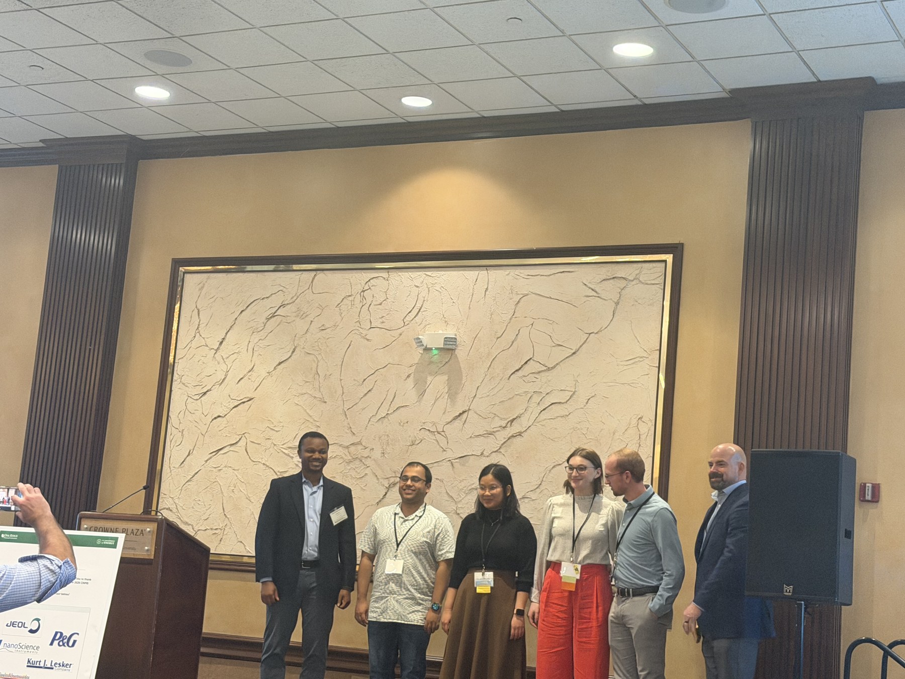 Aritra Banerjee with fellow award recipients at the CNMS User Meeting
